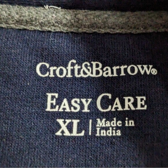 Croft & Barrow Easy Care Navy Blue Pullover, Quarter Zip, Collared Mens XL - Picture 3 of 11